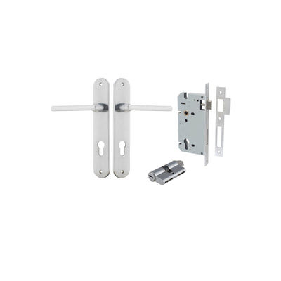 Baltimore Lever Oval Brushed Chrome Entrance Kit - Key/Key