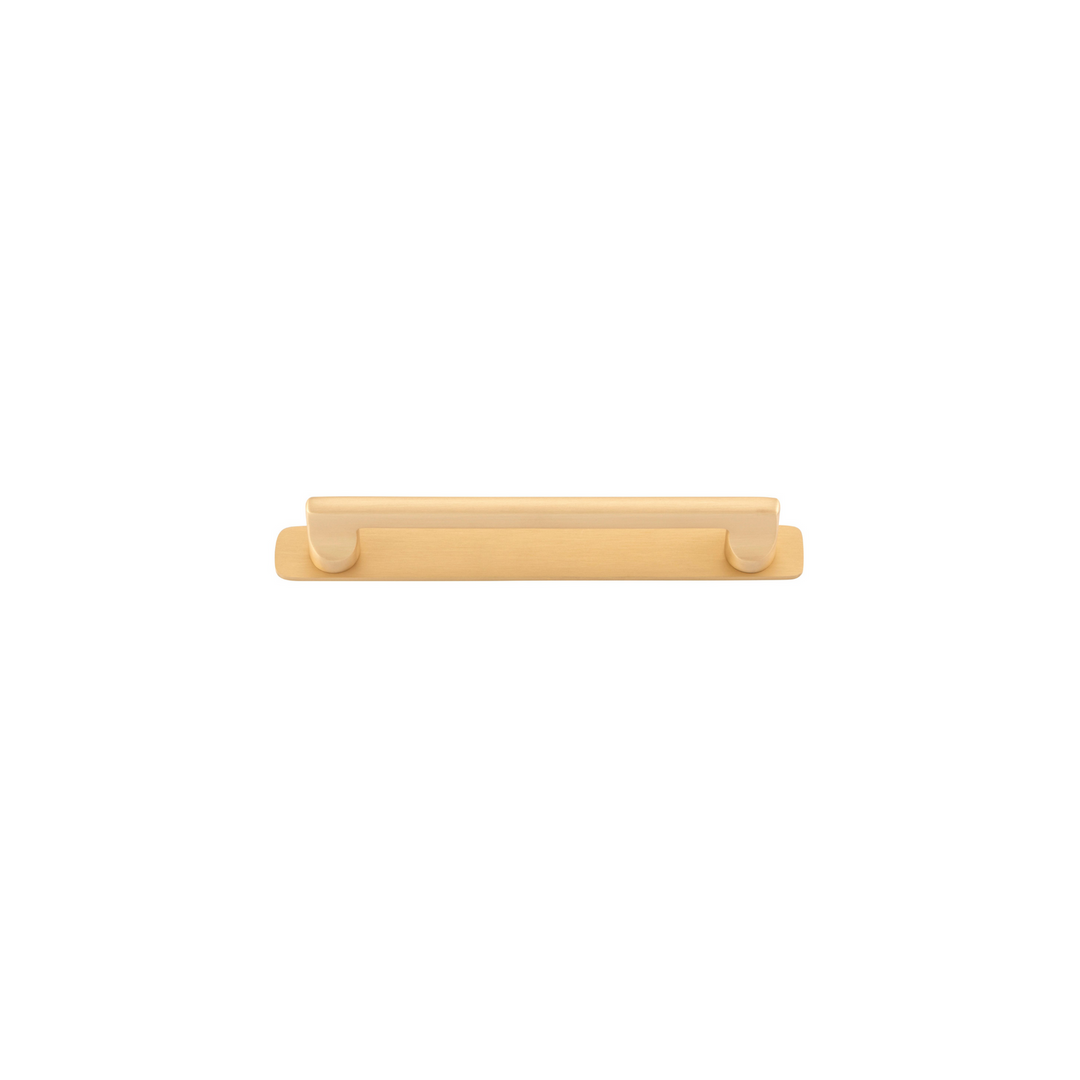 Baltimore Cabinet Pull with Backplate Brushed Brass CTC 160mm