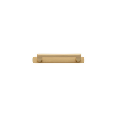 Baltimore Cabinet Pull with Backplate Brushed Brass CTC 128mm