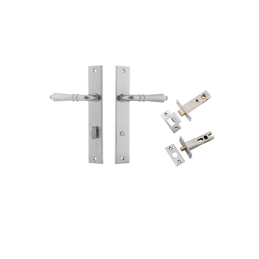 Sarlat Lever Rectangular Brushed Chrome Privacy Kit