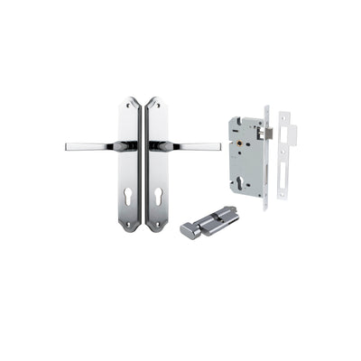 Annecy Lever Shouldered Polished Chrome Entrance Kit - Key/Thumb Turn