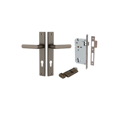 Osaka Lever Rectangular Signature Brass Entrance Kit - Key/Thumb Turn