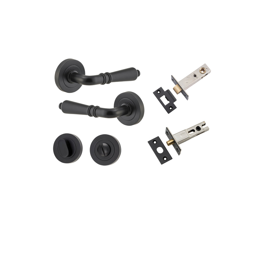 Sarlat Lever on Rose Matt Black Privacy Kit