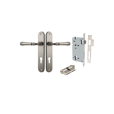 Verona Lever Oval Satin Nickel Entrance Kit - Key/Key