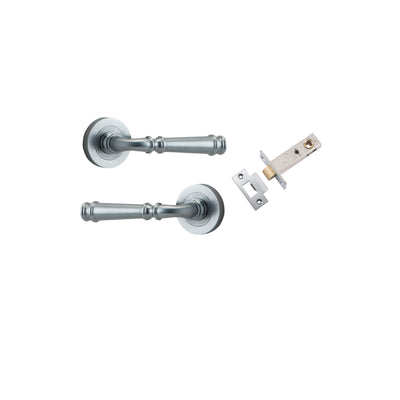 Verona Lever on Rose Brushed Chrome Passage Kit