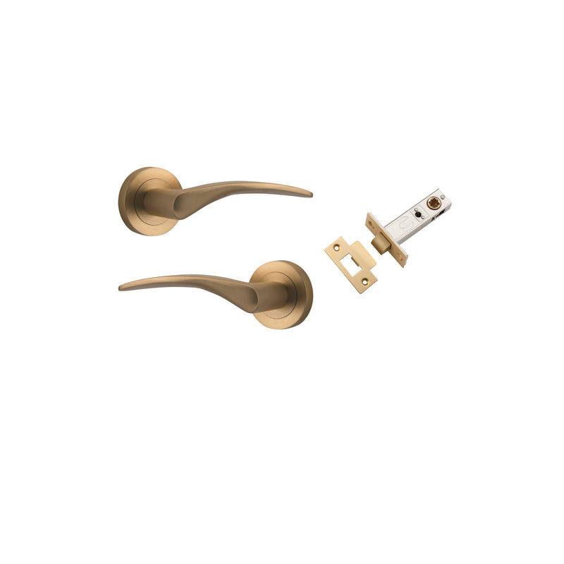 Oxford Lever on Rose Brushed Brass Passage Kit