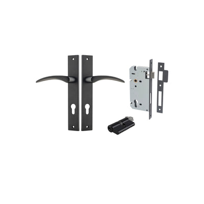 Oxford Lever Rectangular Matt Black Entrance Kit - Key/Key