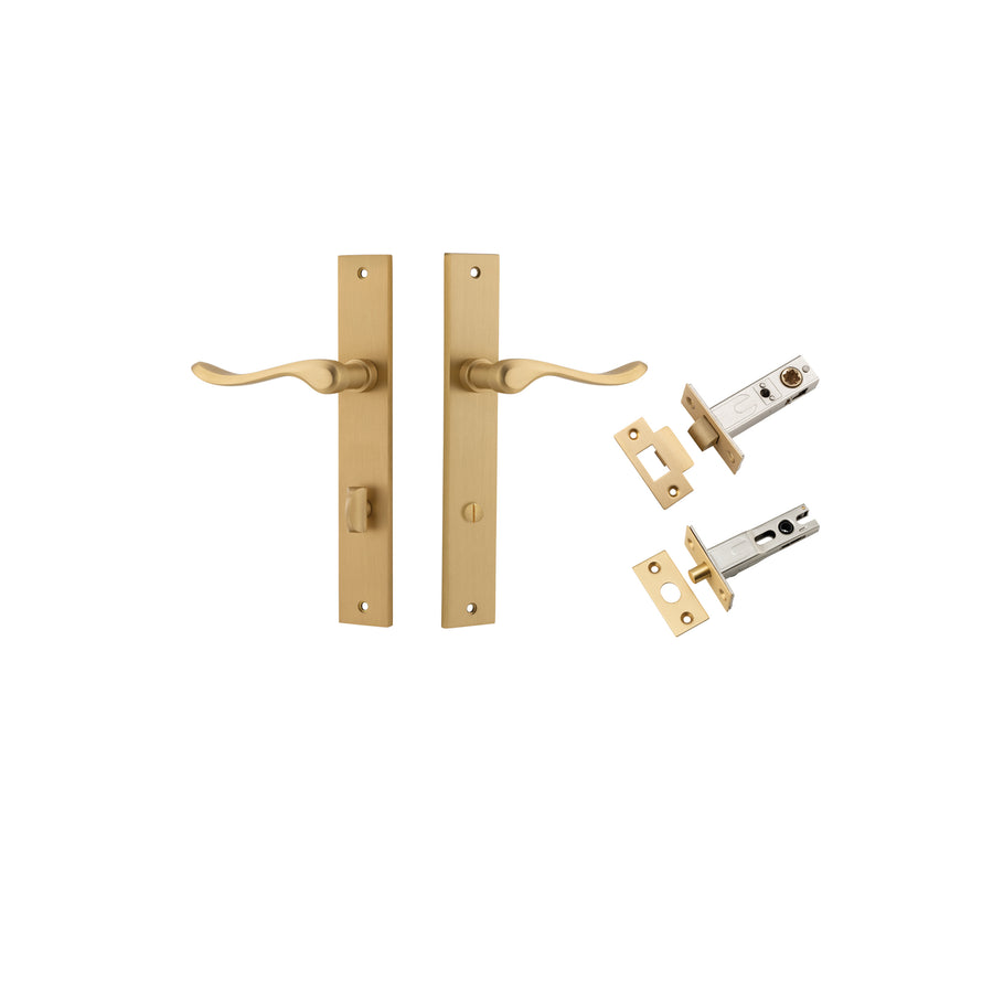 Stirling Lever Rectangular Brushed Brass Privacy Kit