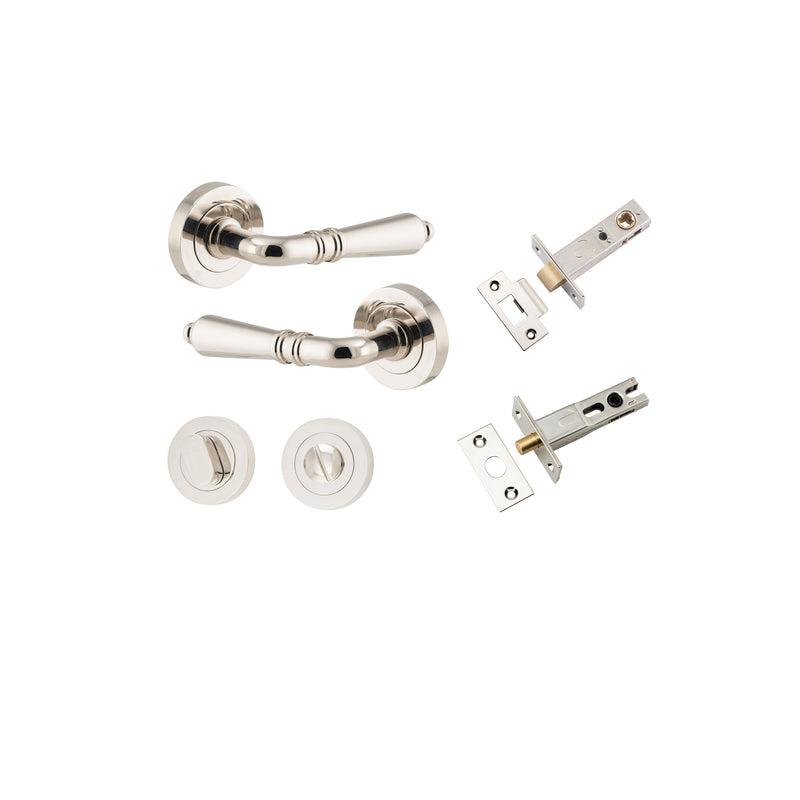 Sarlat Lever on Rose Polished Nickel Privacy Kit