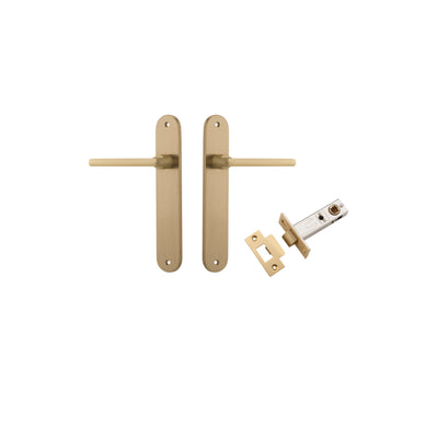 Baltimore Lever Oval Brushed Brass Passage Kit
