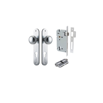 Paddington Knob Oval Brushed Chrome Entrance Kit - Key/Key