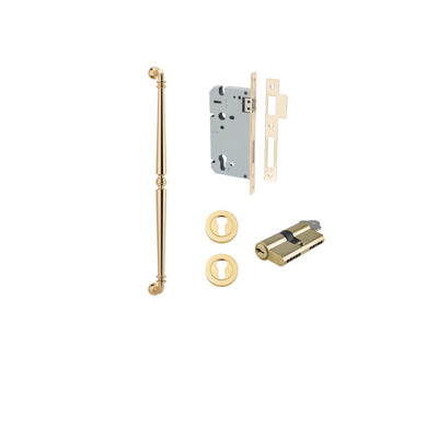 Sarlat Pull Handle Polished Brass 600mm Entrance Kit - Key/Key