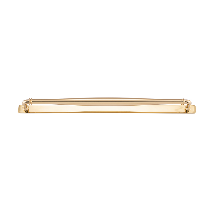 Sarlat Cabinet Pull with Backplate Polished Brass CTC 450mm