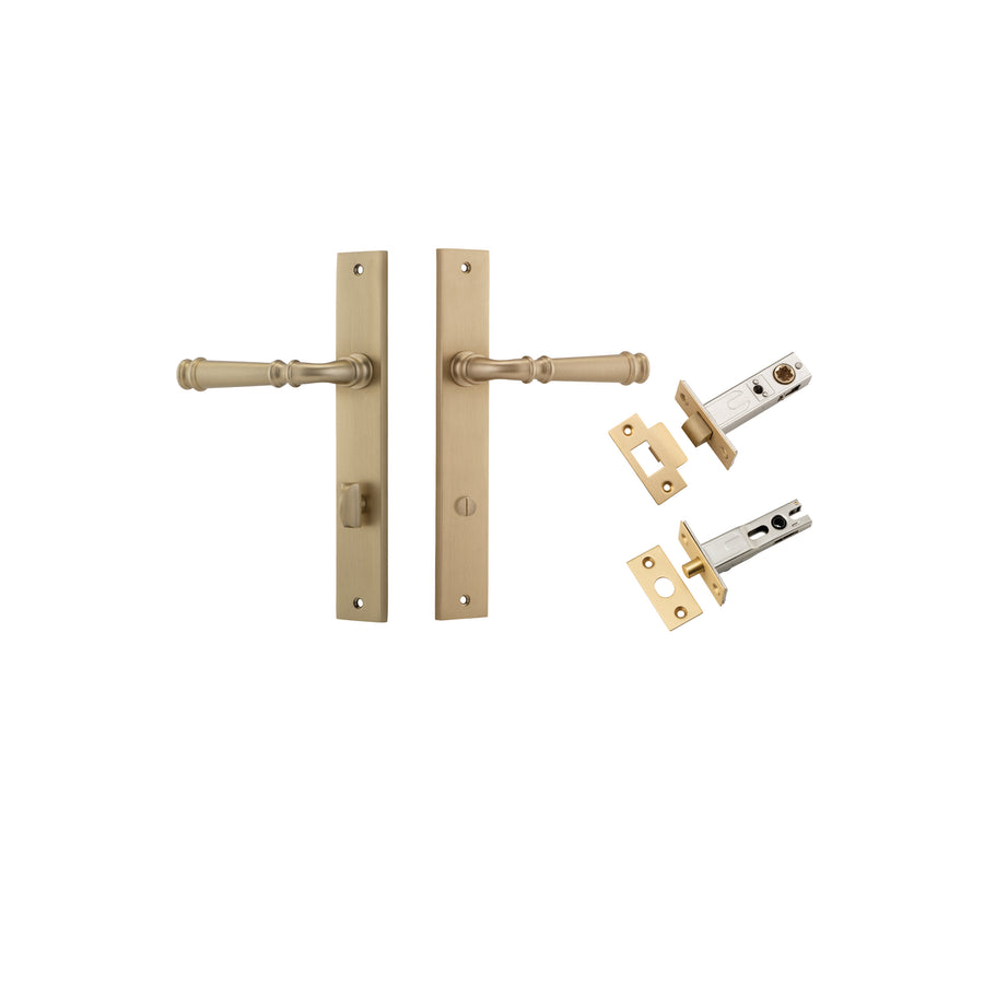 Verona Lever Rectangular Brushed Brass Privacy Kit