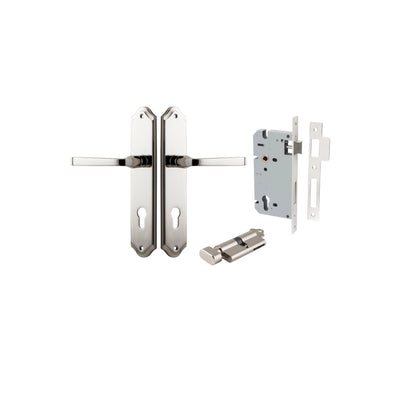 Annecy Lever Shouldered Polished Nickel Entrance Kit - Key/Thumb Turn