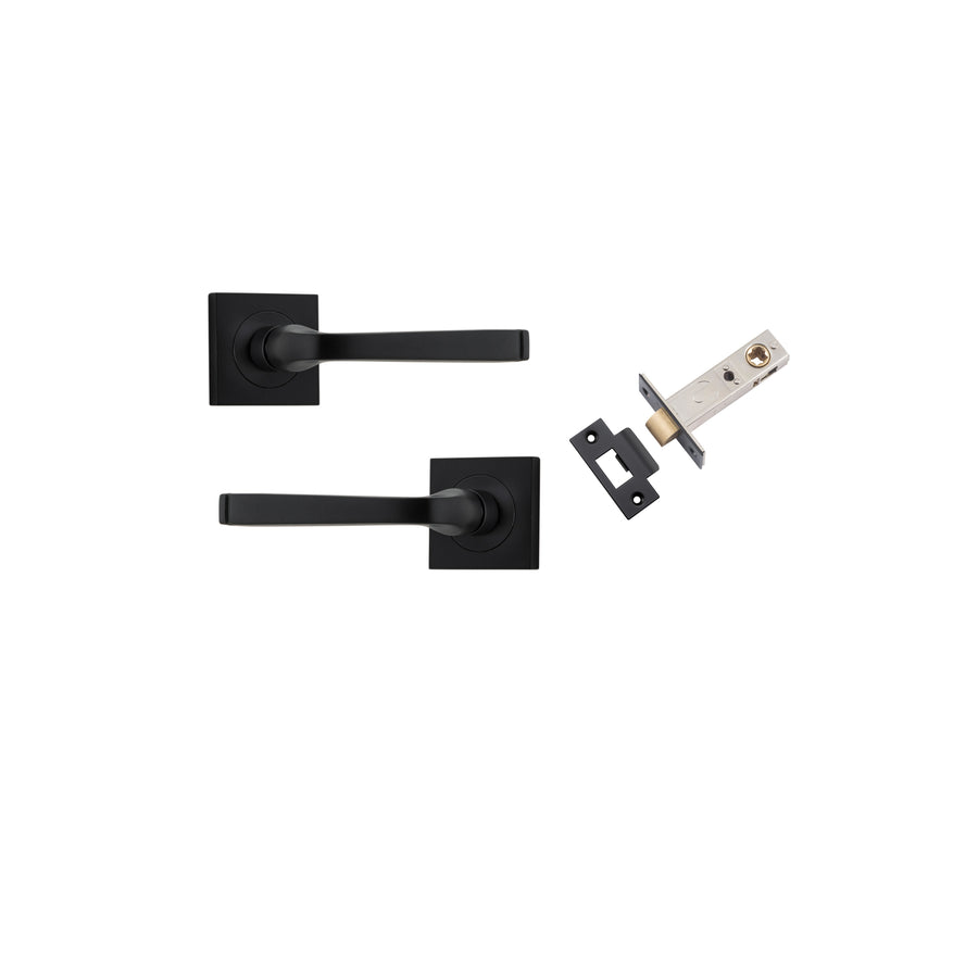 Annecy Lever on Square Rose Matt Black Passage Kit