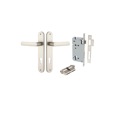 Osaka Lever Oval Satin Nickel Entrance Kit - Key/Key