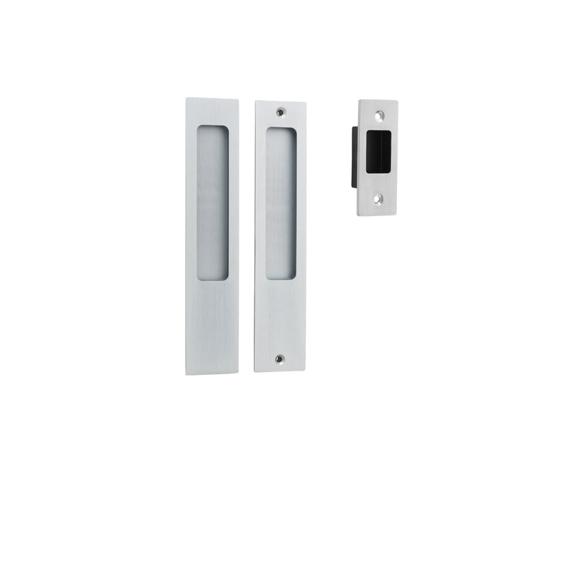 Sliding Door Passage Kit Rectangular Brushed Chrome