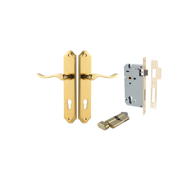 Stirling Lever Shouldered Polished Brass Entrance Kit - Key/Thumb Turn