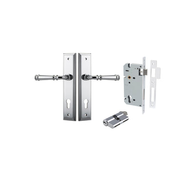 Verona Lever Stepped Polished Chrome Entrance Kit - Key/Key