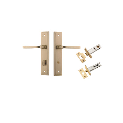 Annecy Lever Stepped Brushed Brass Privacy Kit