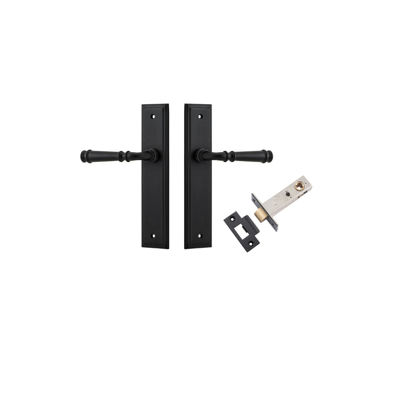 Verona Lever Stepped Matt Black Passage Kit