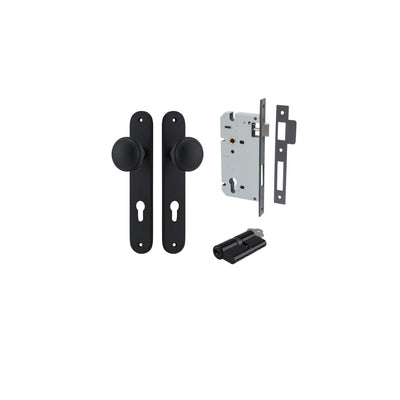 Paddington Knob Oval Matt Black Entrance Kit - Key/Key