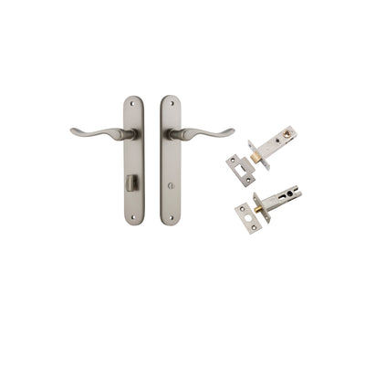 Stirling Lever Oval Satin Nickel Privacy Kit