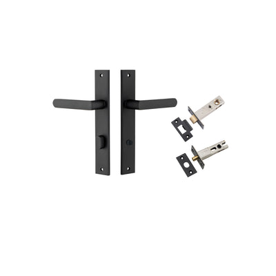 Osaka Lever Rectangular Matt Black Privacy Kit