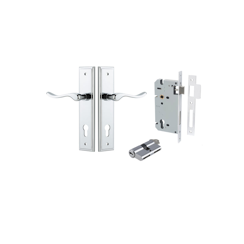 Stirling Lever Stepped Polished Chrome Entrance Kit - Key/Key