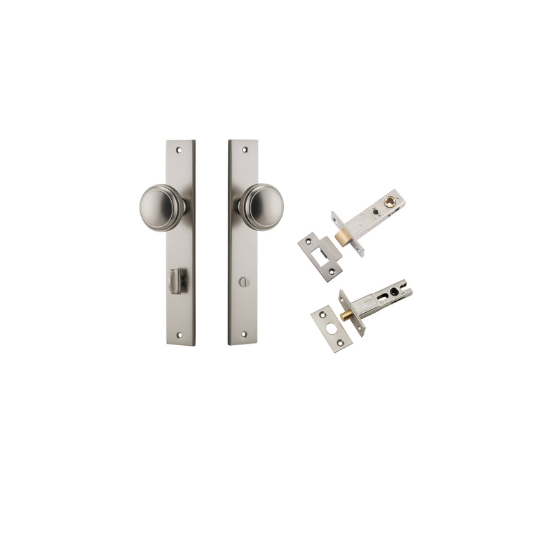 Paddington Knob Rectangular Satin Nickel Privacy Kit