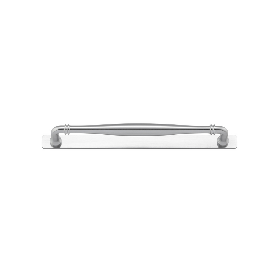 Sarlat Cabinet Pull with Backplate Brushed Chrome CTC 256mm