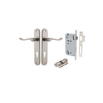 Stirling Lever Oval Satin Nickel Entrance Kit - Key/Key