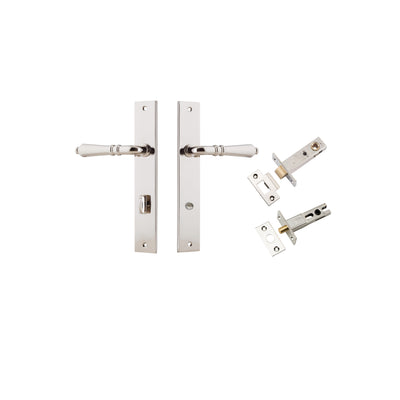 Sarlat Lever Rectangular Polished Nickel Privacy Kit