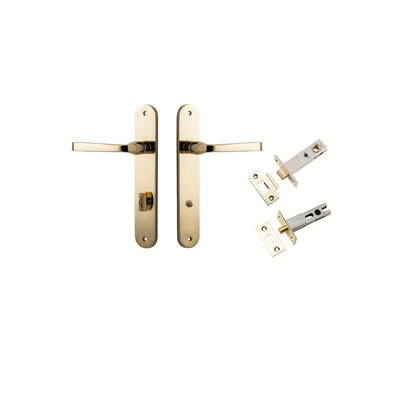 Annecy Lever Oval Polished Brass Privacy Kit