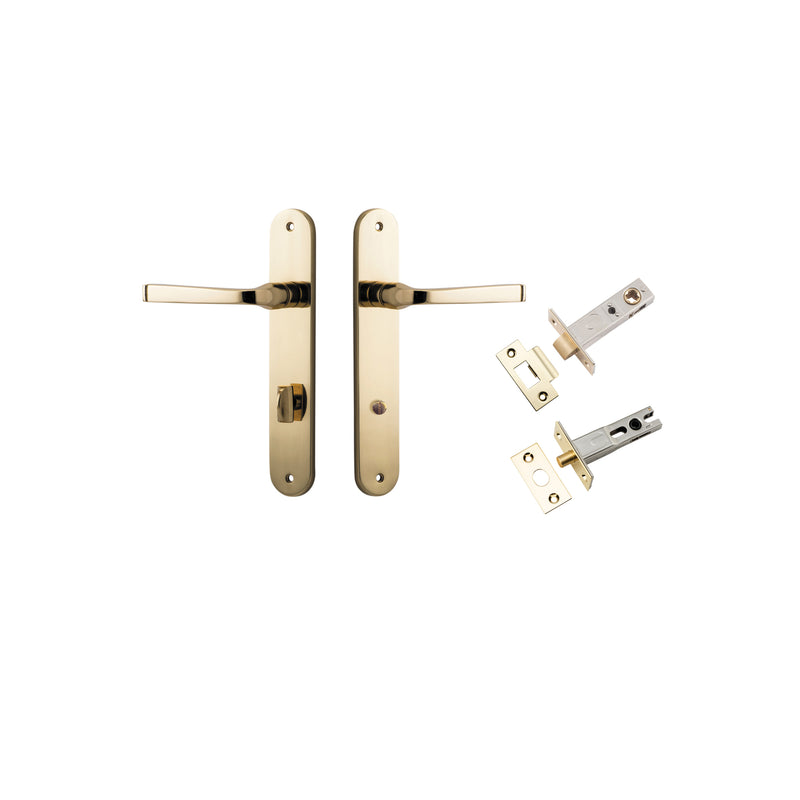 Annecy Lever Oval Polished Brass Privacy Kit