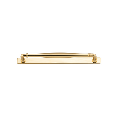 Sarlat Cabinet Pull with Backplate Polished Brass CTC 256mm