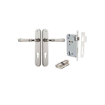 Verona Lever Oval Polished Nickel Entrance Kit - Key/Key