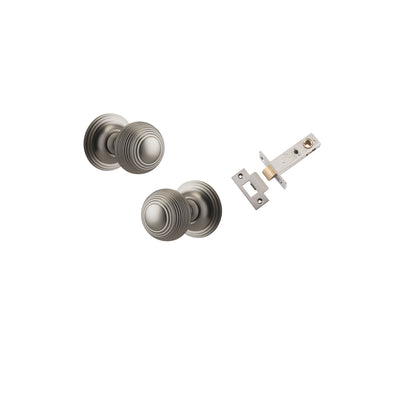 Guildford Knob on Rose Satin Nickel Passage Kit