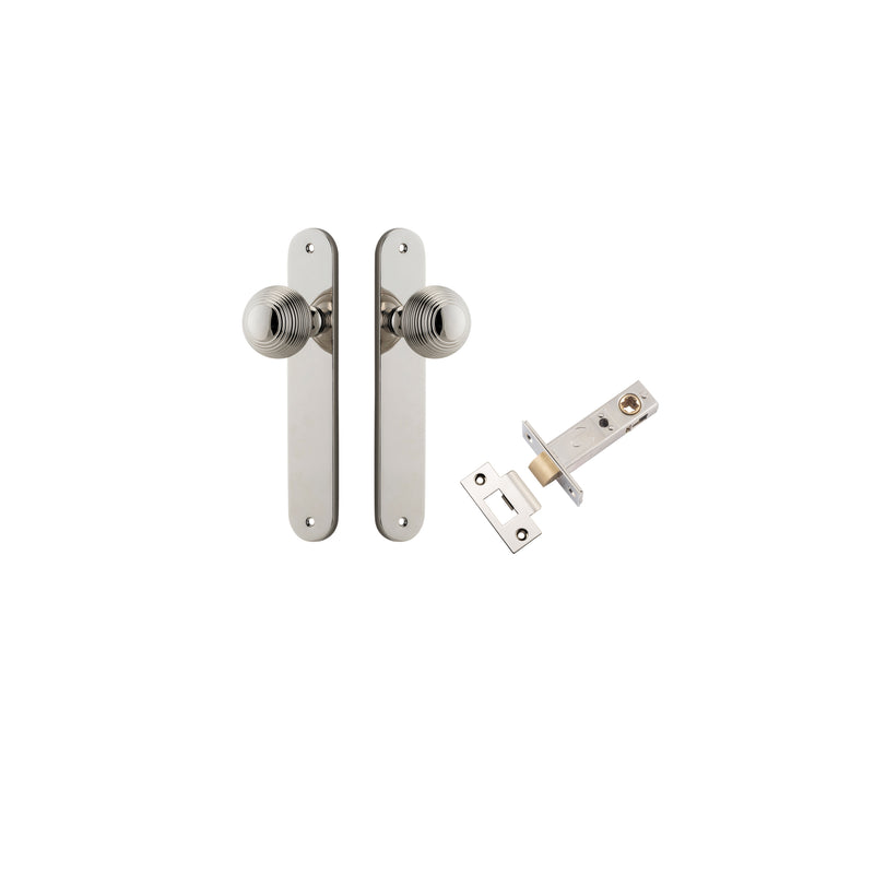 Guildford Knob Oval Polished Nickel Passage Kit