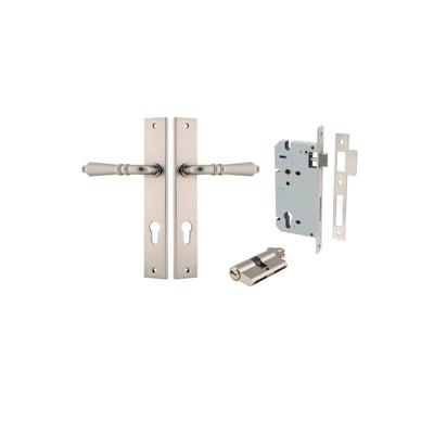 Sarlat Lever Rectangular Satin Nickel Entrance Kit - Key/Key