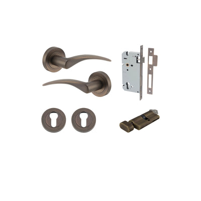 Oxford Lever on Rose Signature Brass Entrance Kit - Key/Thumb Turn