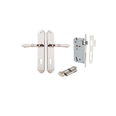 Sarlat Lever Shouldered Polished Nickel Entrance Kit - Key/Thumb Turn