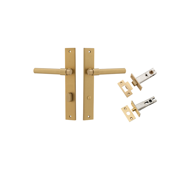 Helsinki Lever Rectangular Brushed Brass Privacy Kit