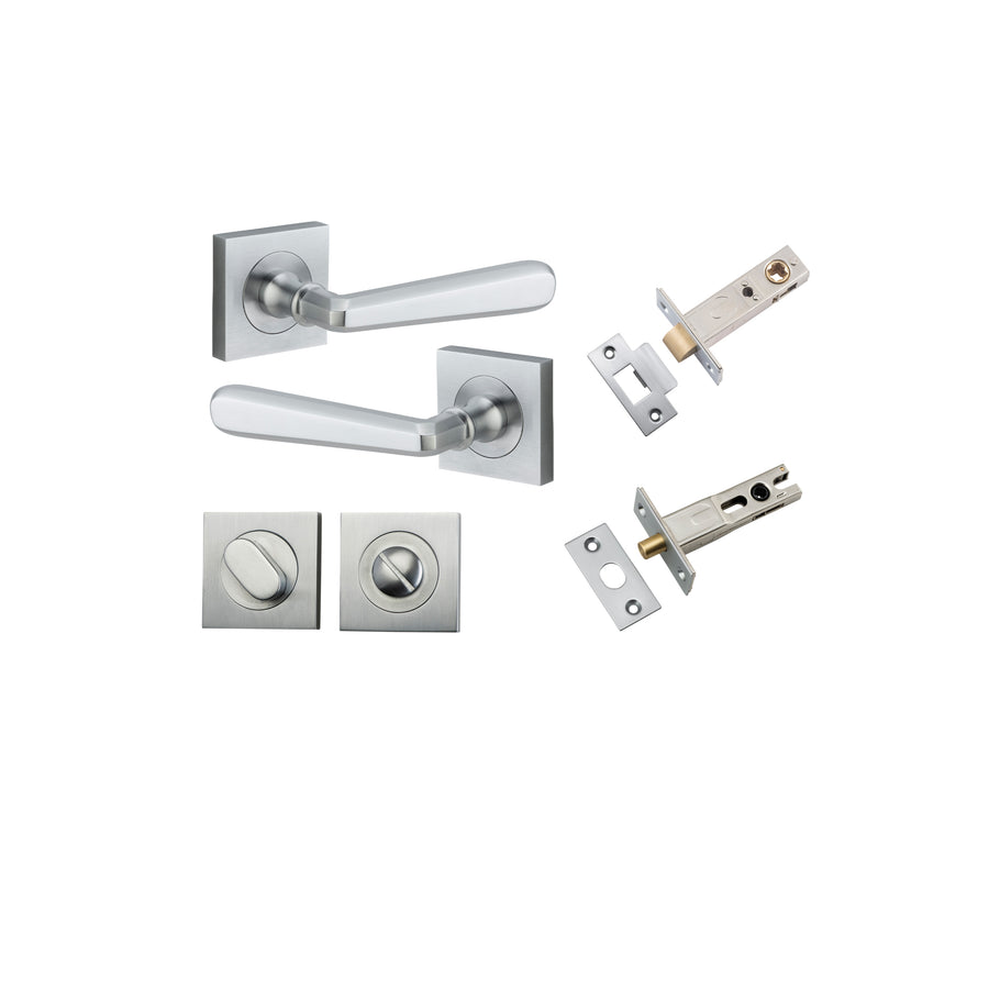Copenhagen Lever on Square Rose Brushed Chrome Privacy Kit