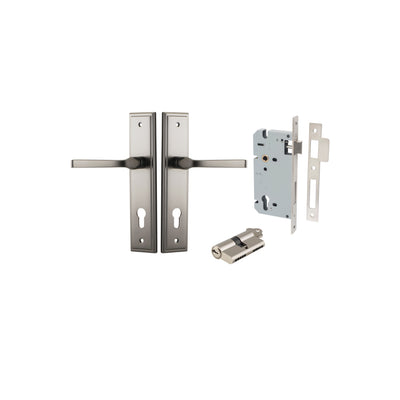 Annecy Lever Stepped Satin Nickel Entrance Kit - Key/Key