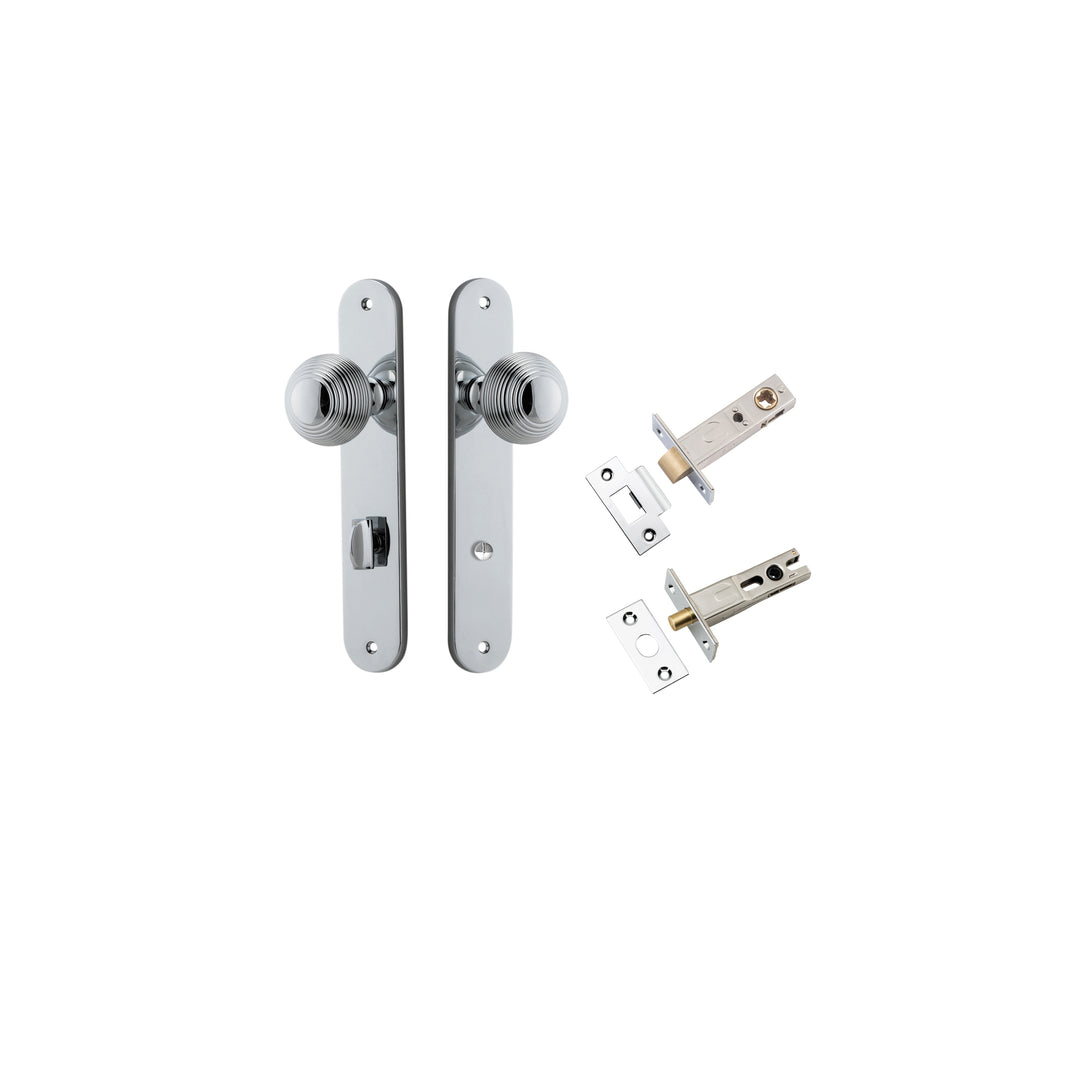 Guildford Knob Oval Polished Chrome Privacy Kit