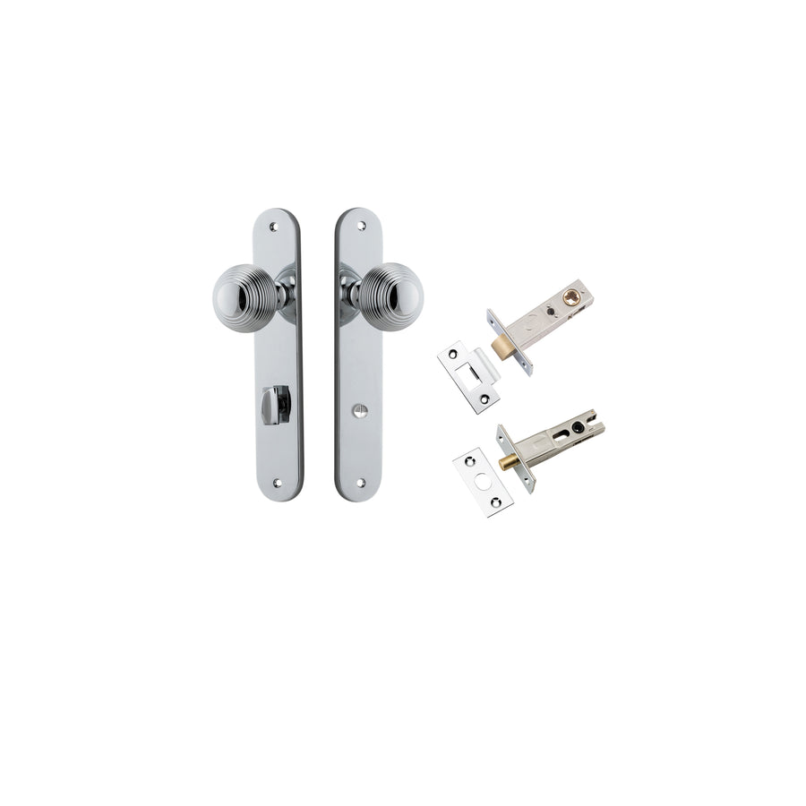 Guildford Knob Oval Polished Chrome Privacy Kit