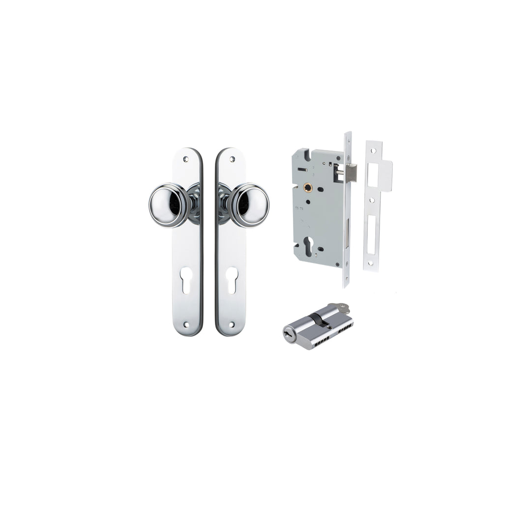 Paddington Knob Oval Polished Chrome Entrance Kit - Key/Key