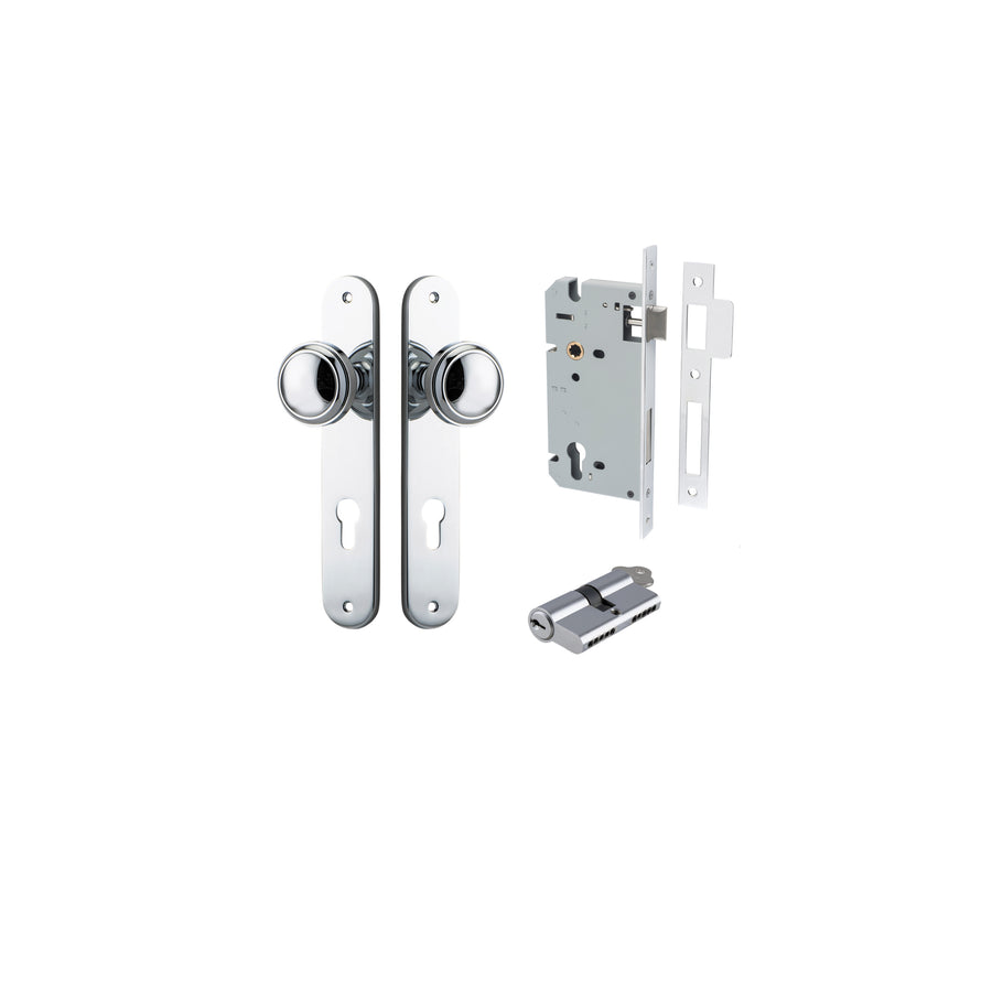 Paddington Knob Oval Polished Chrome Entrance Kit - Key/Key